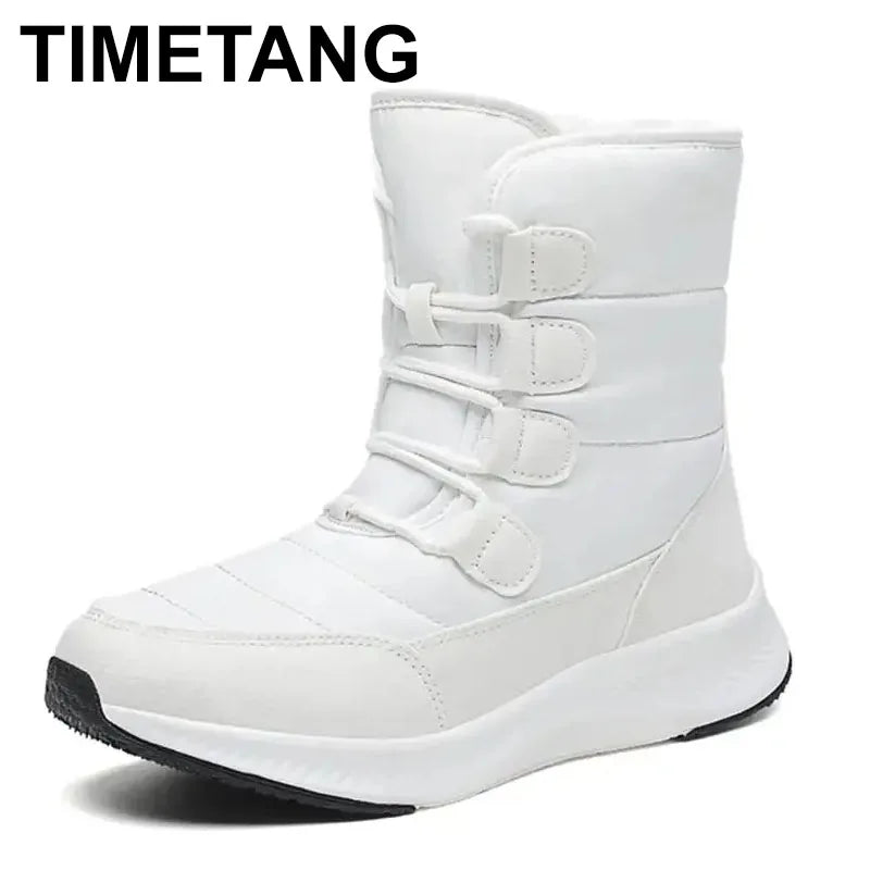 2025 Women's Shoes Winter Fashion Ankle Boots Women Keep Warm Female Lace Up Waterproof Boots Ankle Shoes Street Nurse Boots